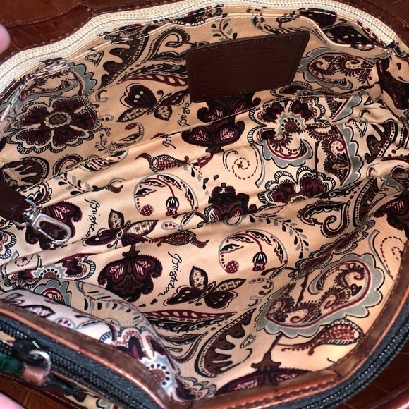 BRIGHTON Alligator Embossed Leather Handbag - Whiskey - Picture 12 of 17